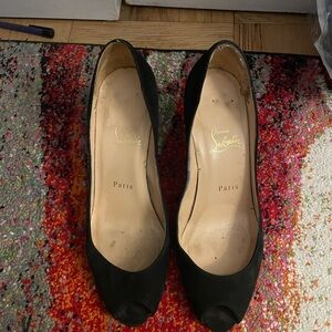 Used Black Low Heel Christian Louboutin 39 1/2